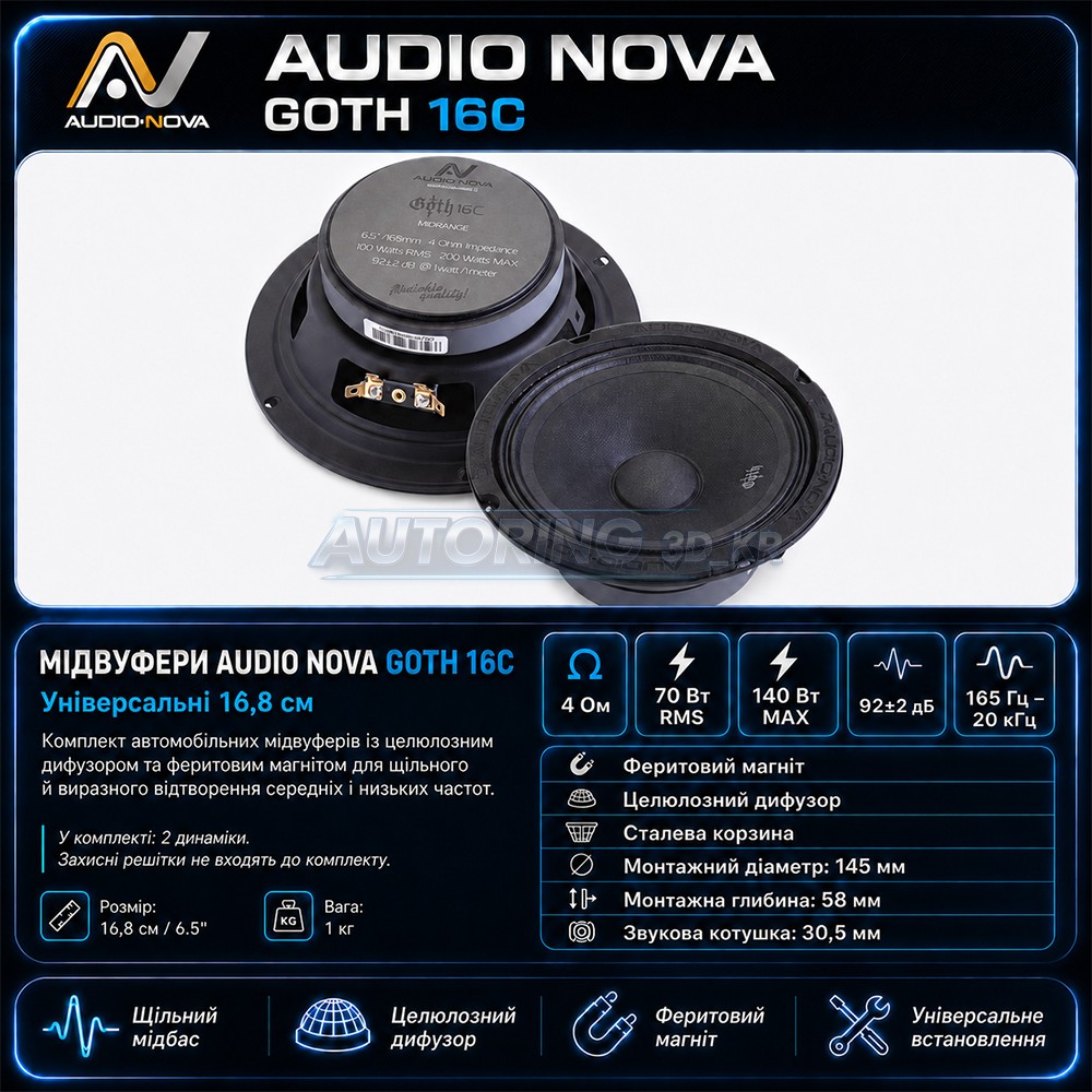 Естрадна акустика AUDIO NOVA GOTH 16C