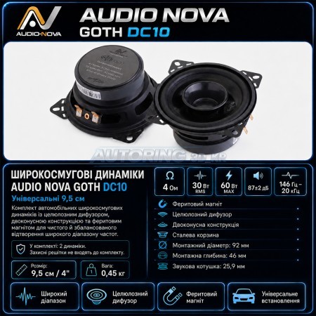 Широкосмугова акустика AUDIO NOVA GOTH DC10