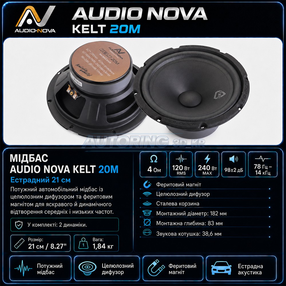 Мідбас AUDIO NOVA KELT 20M