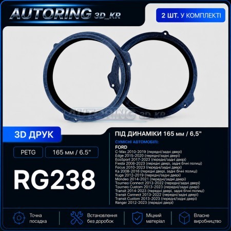 Проставки під динаміки 165 мм / 6.5" RG238 для автомобілів Ford