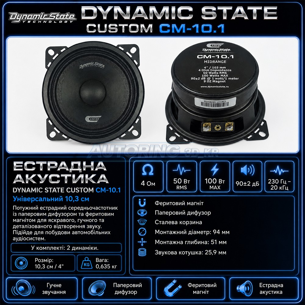 Естрадна акустика DYNAMIC STATE CUSTOM CM-10.1