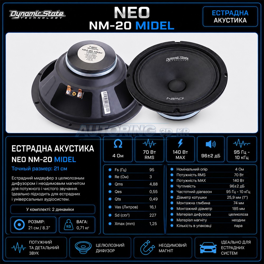 Естрадна акустика DYNAMIC STATE NEO NM-20 Midel