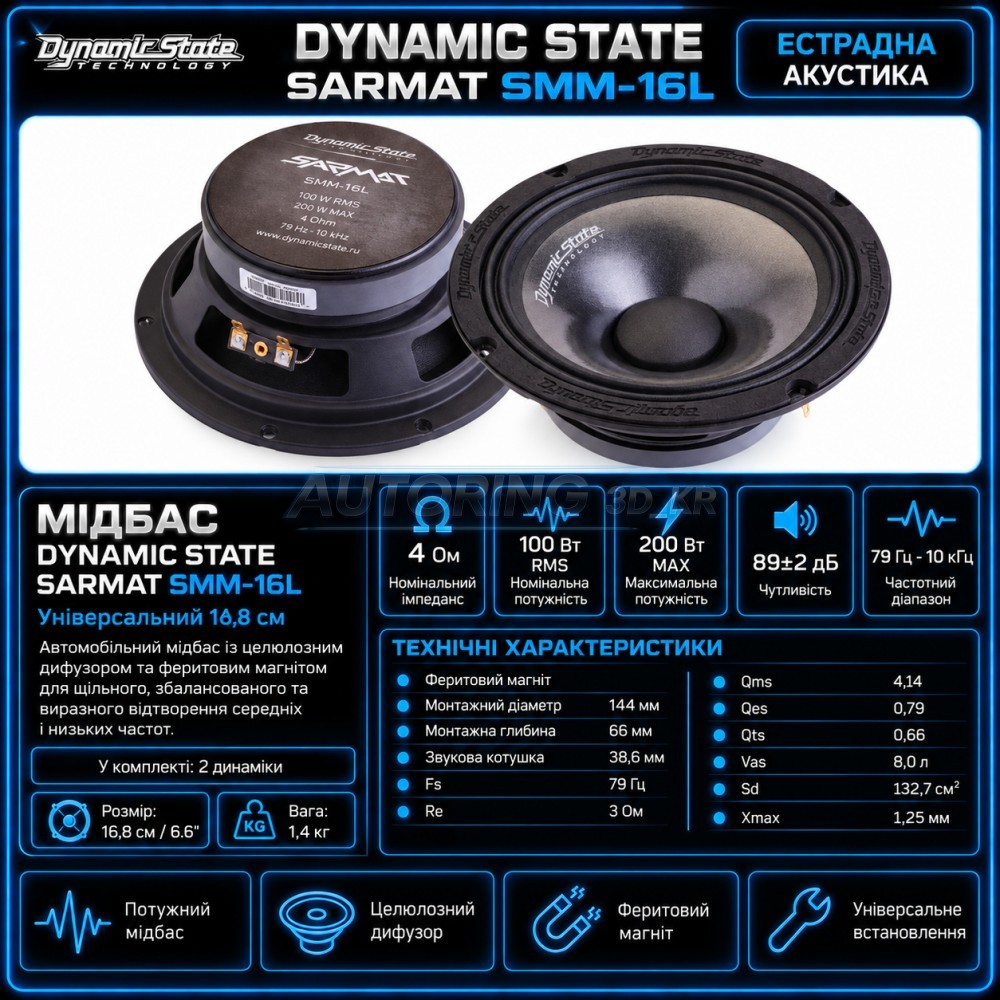 Естрадний мідбас Dynamic State SARMAT SMM-16L