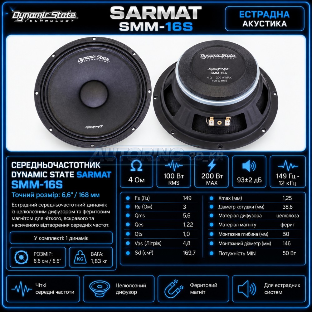 Естрадна акустика Dynamic State SARMAT SMM-16S
