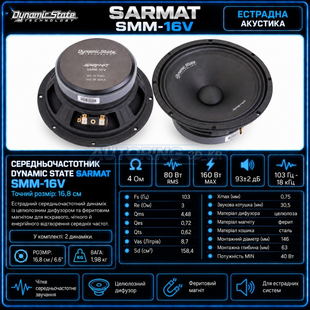 Естрадна акустика Dynamic State SARMAT SMM-16V