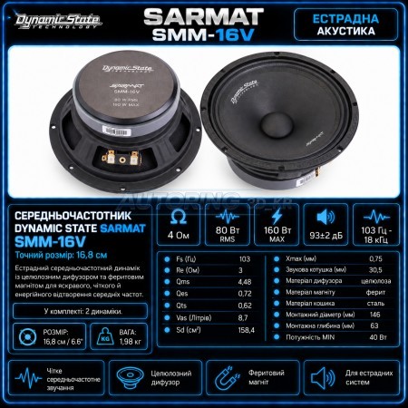Естрадна акустика Dynamic State SARMAT SMM-16V